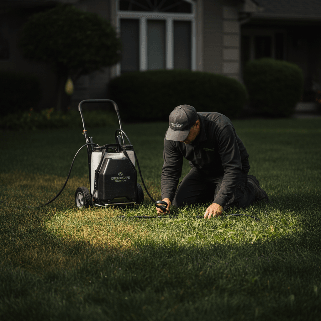 Professional weed and pest control treatment application