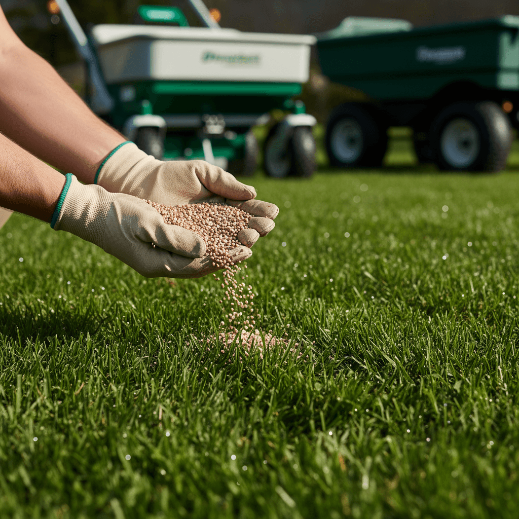 Professional lawn fertilization and treatment application